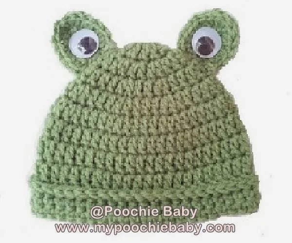 Baby Frog Hat — finished piece, photo from the original Poochie Baby blog post