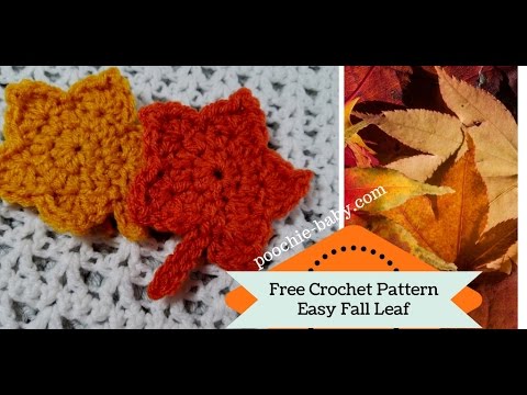 How to Crochet a Fall Leaf - Quick and Easy — still from the Poochie Baby video tutorial